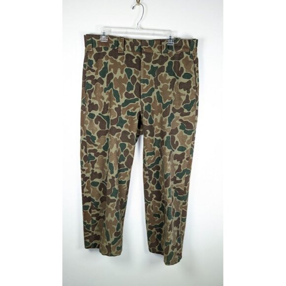 Woolrich Frog Camo Pants Size 36x25 Hemmed Wool Camouflage Hunting Made in USA - Picture 9 of 10